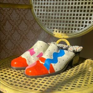 Vintage Handpainted Funky Mules